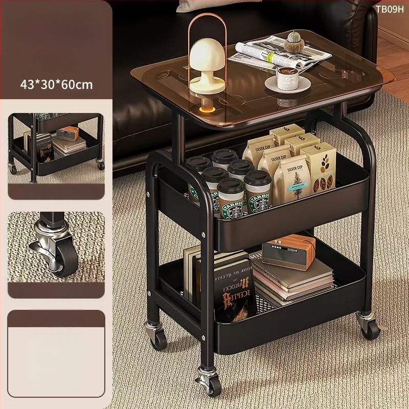 Piiriülene teisaldatav majapidamises kasutatav mitmekihiline elutuba, süsinikterasest suupistete hoiuriiul, hoiukäru lauaplaadiga, väike käru hoiuriiul