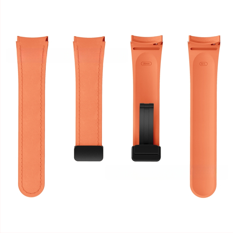 Sobib Samsung Galaxy Watch 6/5/4 nahk-silikoonist magnetpandlaga 20 mm nutikellale