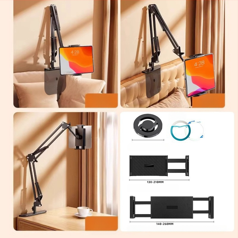 Mobiiltelefoni põrandaklamber voodi külge, pea kohal otseülekandega pildistamise tahvelarvuti konsool iPadi tõsteklambri hulgimüügiks