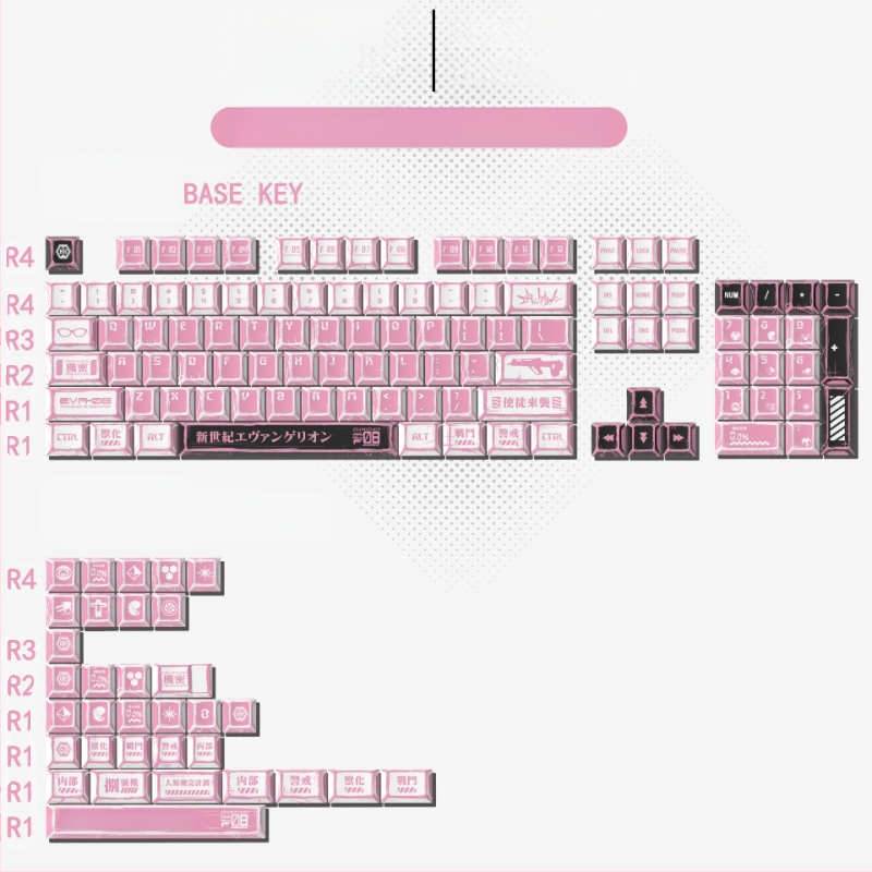 Gundam Comic Hundred Mixed Lamp Key Cap Original High 136 Key Full Set Classic Simple Mehaaniline klaviatuuri klahvikork Key Meow