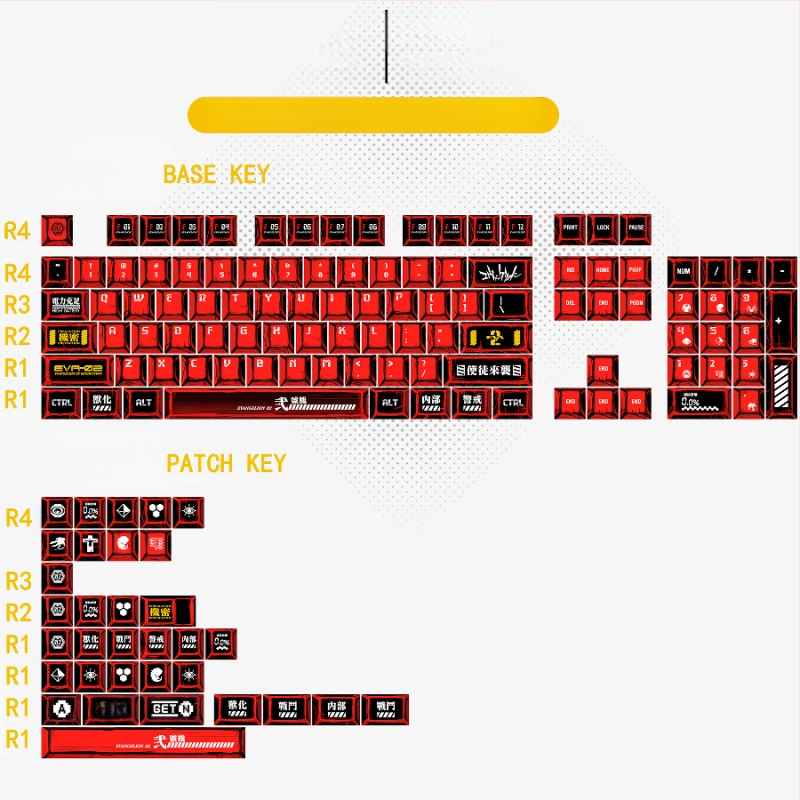 Gundam Comic Hundred Mixed Lamp Key Cap Original High 136 Key Full Set Classic Simple Mehaaniline klaviatuuri klahvikork Key Meow