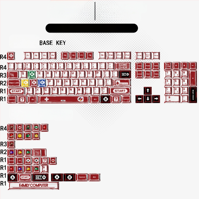 Gundam Comic Hundred Mixed Lamp Key Cap Original High 136 Key Full Set Classic Simple Mehaaniline klaviatuuri klahvikork Key Meow