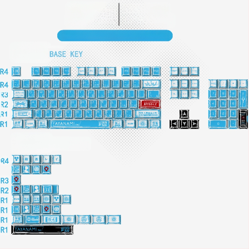 Gundam Comic Hundred Mixed Lamp Key Cap Original High 136 Key Full Set Classic Simple Mehaaniline klaviatuuri klahvikork Key Meow