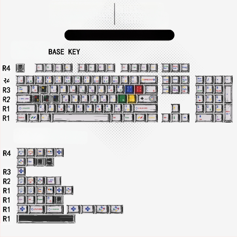 Gundam Comic Hundred Mixed Lamp Key Cap Original High 136 Key Full Set Classic Simple Mehaaniline klaviatuuri klahvikork Key Meow
