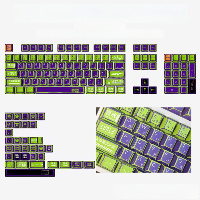 Gundam Comic Hundred Mixed Lamp Key Cap Original High 136 Key Full Set Classic Simple Mehaaniline klaviatuuri klahvikork Key Meow