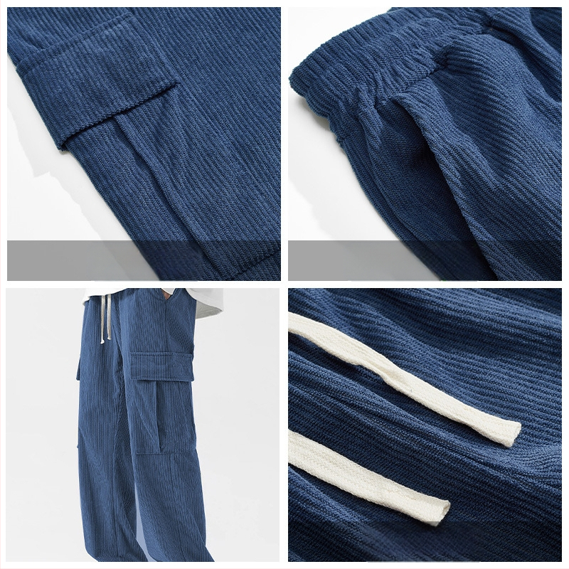 24-aastased meeste Amazon TEMU uued kuumad Euroopa ja Ameerika moe vabaaja spordi sametist mitme kotiga tööpüksid