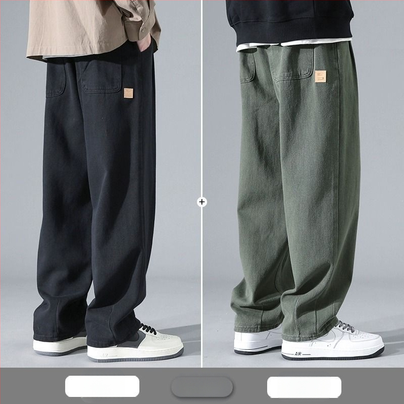 Američki stil kargo hlača za muškarce, nove široke ravne hlače za proljeće, jesen i ljeto, široke nogavice, proljetne ležerne hlače