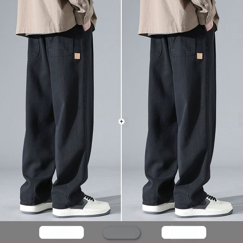 Američki stil kargo hlača za muškarce, nove široke ravne hlače za proljeće, jesen i ljeto, široke nogavice, proljetne ležerne hlače