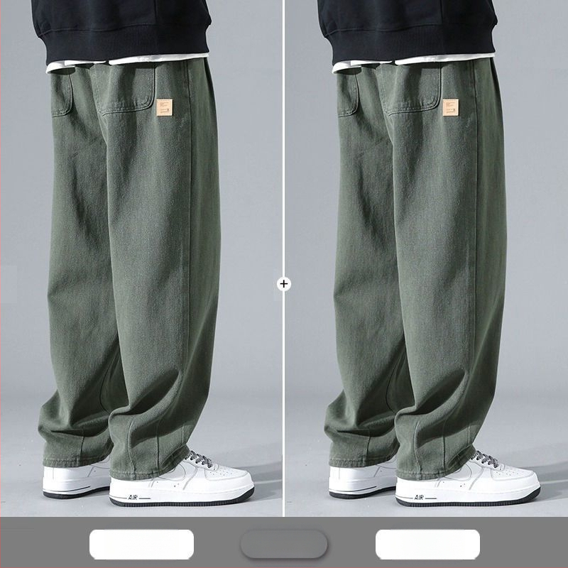Američki stil kargo hlača za muškarce, nove široke ravne hlače za proljeće, jesen i ljeto, široke nogavice, proljetne ležerne hlače