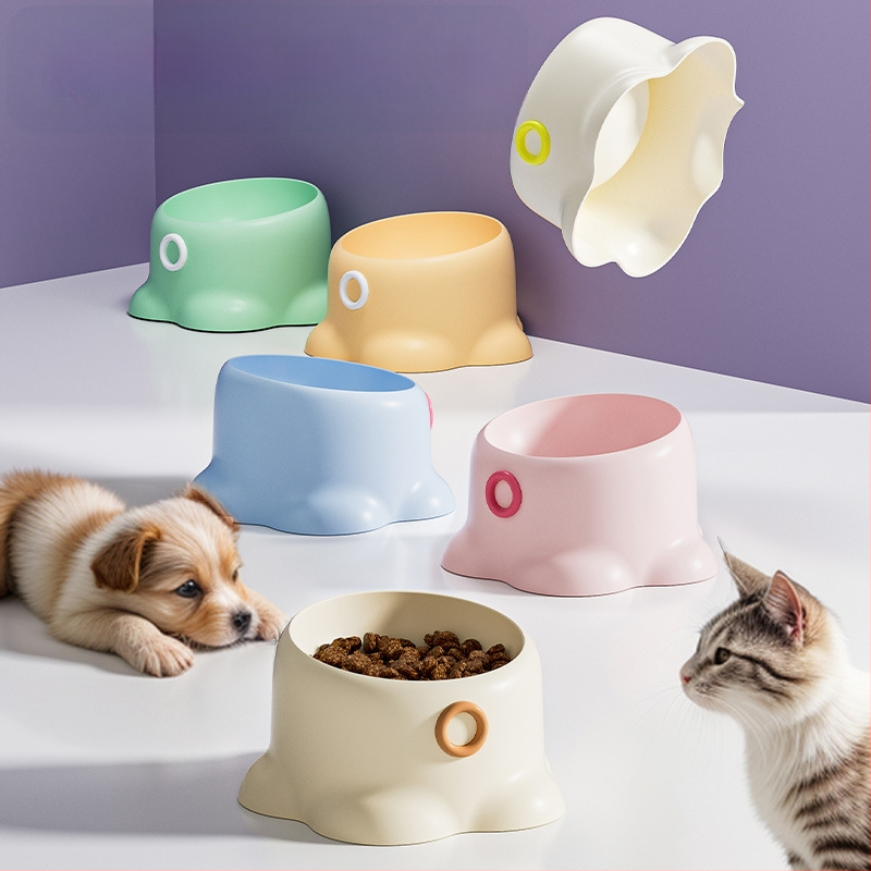 Uus piiriülene roostevabast terasest lemmikloomakauss libisemiskindla kassi joogiveega kaldus kaelakaitsega kauss koerasöögikauss kassitoidukauss