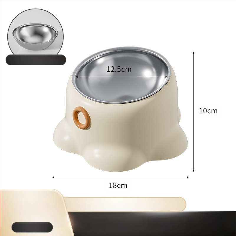 Uus piiriülene roostevabast terasest lemmikloomakauss libisemiskindla kassi joogiveega kaldus kaelakaitsega kauss koerasöögikauss kassitoidukauss