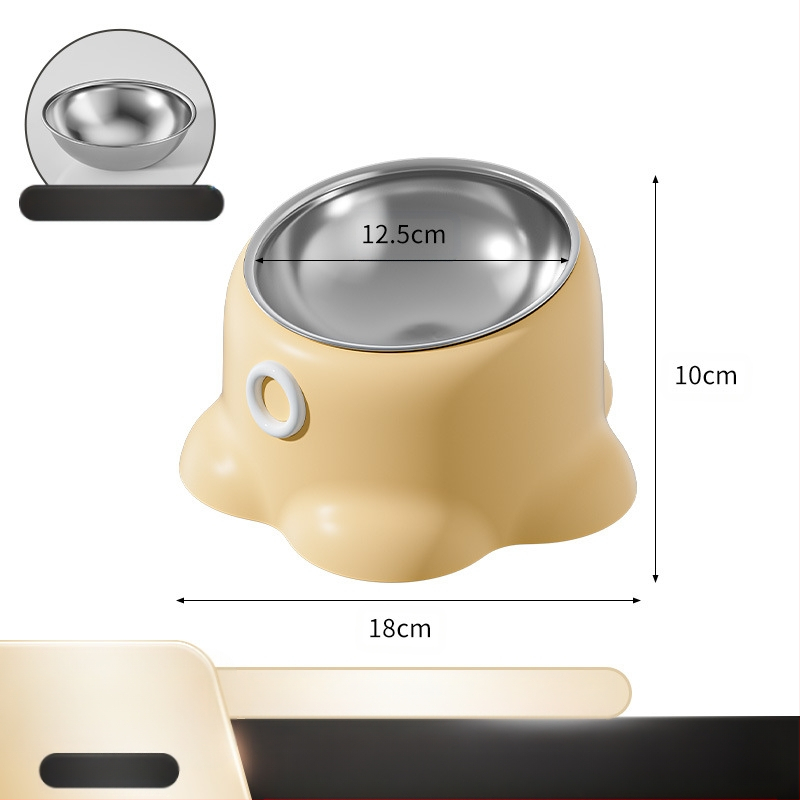 Uus piiriülene roostevabast terasest lemmikloomakauss libisemiskindla kassi joogiveega kaldus kaelakaitsega kauss koerasöögikauss kassitoidukauss