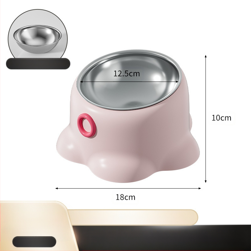 Uus piiriülene roostevabast terasest lemmikloomakauss libisemiskindla kassi joogiveega kaldus kaelakaitsega kauss koerasöögikauss kassitoidukauss