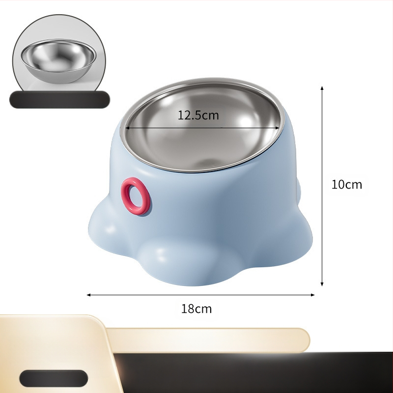 Uus piiriülene roostevabast terasest lemmikloomakauss libisemiskindla kassi joogiveega kaldus kaelakaitsega kauss koerasöögikauss kassitoidukauss