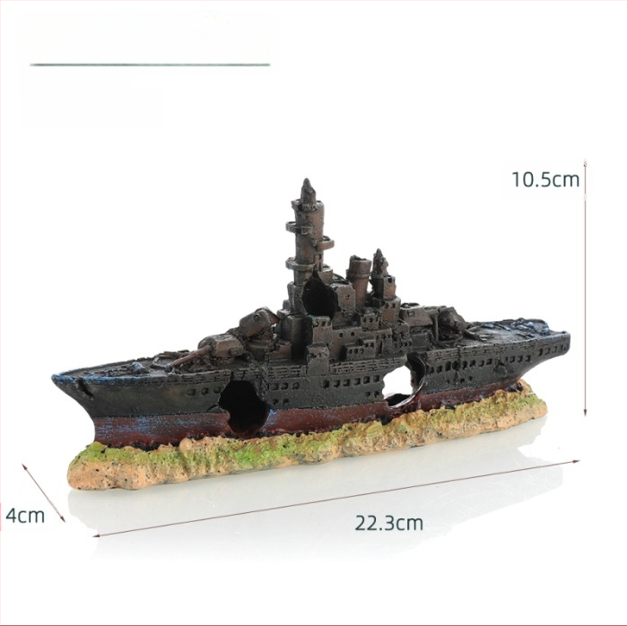 Piraadilaeva akvaariumi maastik, kalapaak, maastiku kaunistus, paadi vältimine, maja kaunistus, paat, õõnesvaiguga laev, laevahukk, GC