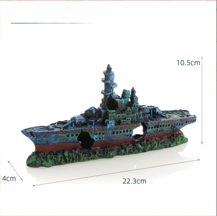 Piraadilaeva akvaariumi maastik, kalapaak, maastiku kaunistus, paadi vältimine, maja kaunistus, paat, õõnesvaiguga laev, laevahukk, GC