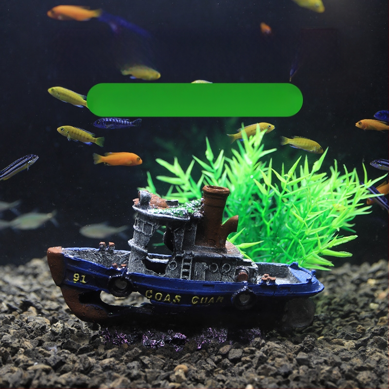 Piraadilaeva akvaariumi maastik, kalapaak, maastiku kaunistus, paadi vältimine, maja kaunistus, paat, õõnesvaiguga laev, laevahukk, GC