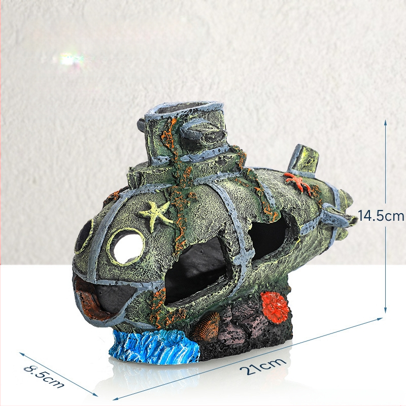 Piraadilaeva akvaariumi maastik, kalapaak, maastiku kaunistus, paadi vältimine, maja kaunistus, paat, õõnesvaiguga laev, laevahukk, GC