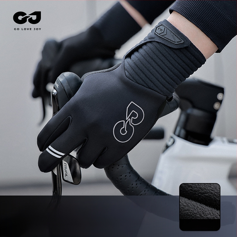 Sügisesed ja talvised õues kasutatavad jalgrattasõidukindad meeste ja naiste jalgrattasõiduks, tuulekindlad, fliisvoodriga, soojad, libisemiskindlad, külmakindlad spordirattasõidukindad