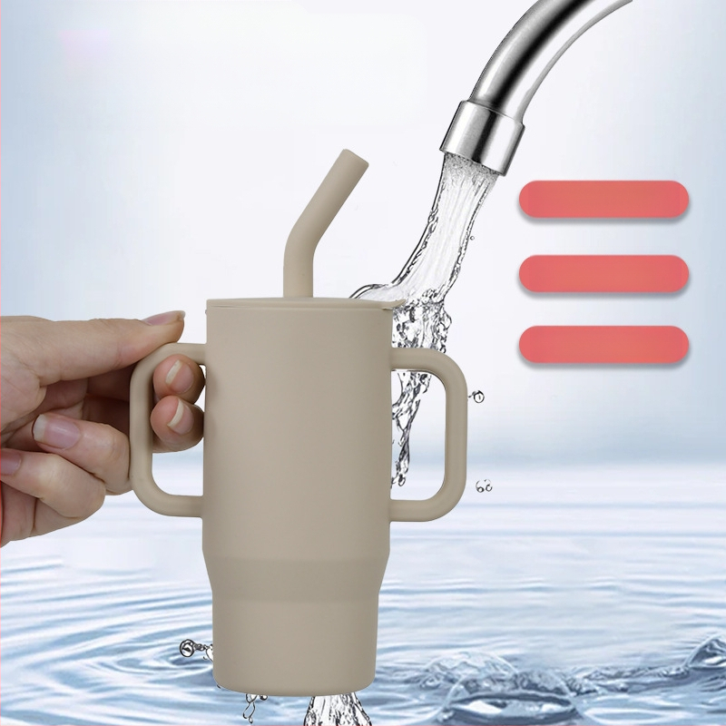 Zīdaiņu un mazuļu apmācības krūzīte ar krišanas un noplūdes aizsardzību pret nokrišanu un rokturi, noslēgta pārtikas kvalitātes silikona tiešās dzeršanas krūzīte, bērnu mācību dzeršanas krūzīte