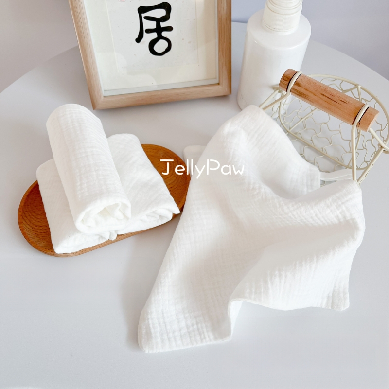 Șervețele umede pentru lapte pentru nou-născuți, clasa A, fire de bumbac pur, pătrate mici pentru bebeluși, alb pur, spălare față și baie moi pentru bebeluși