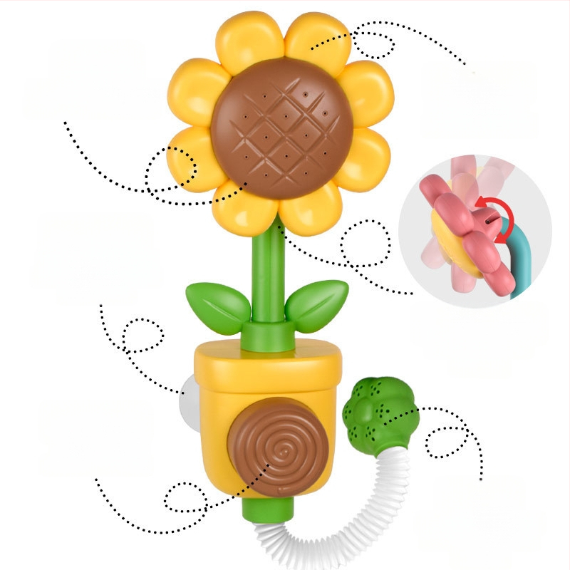 Bērnu saulespuķu dušas ūdens rotaļu vanna vannas istabas peldēšanās rotaļlietas zēniem un meitenēm