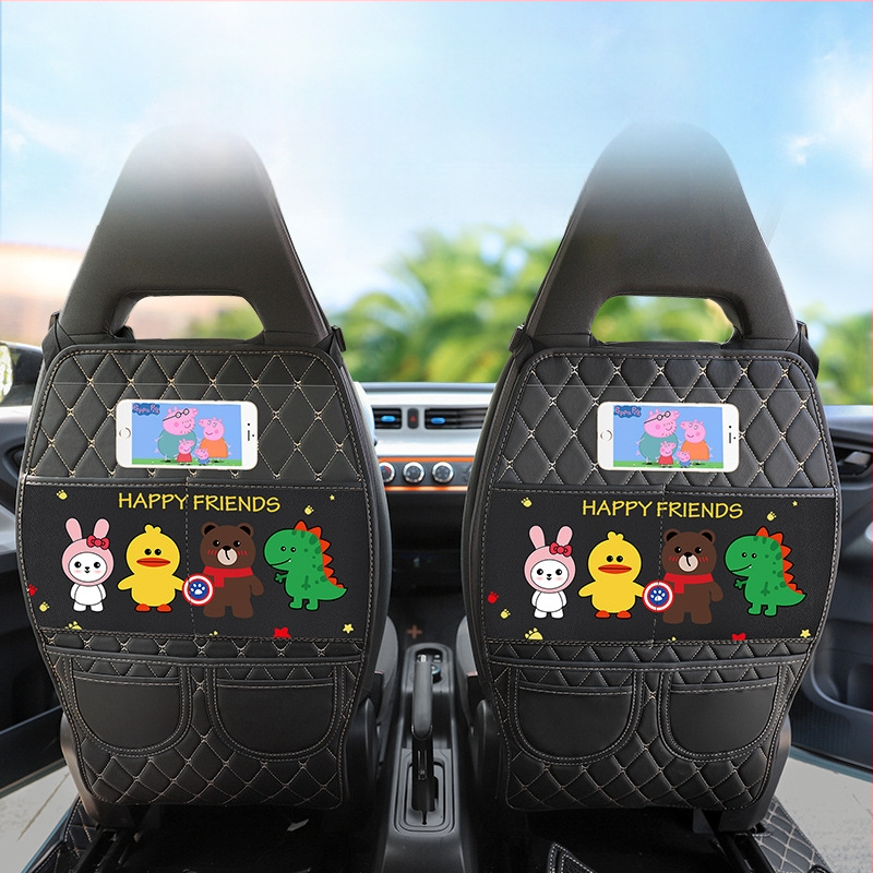 Wuling MINIEV spetsiaalne turvatooli seljatoe löögivastane padi tagumisele reale määrdumisvastane laste koomiksilaadne turvatooli kaitsepadi