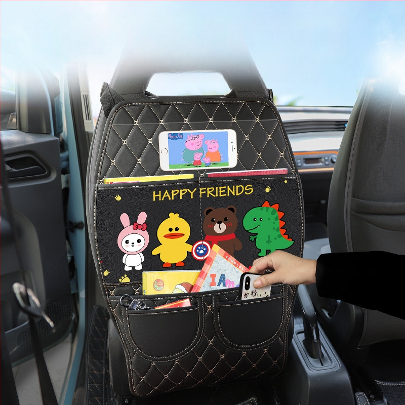 Wuling MINIEV spetsiaalne turvatooli seljatoe löögivastane padi tagumisele reale määrdumisvastane laste koomiksilaadne turvatooli kaitsepadi