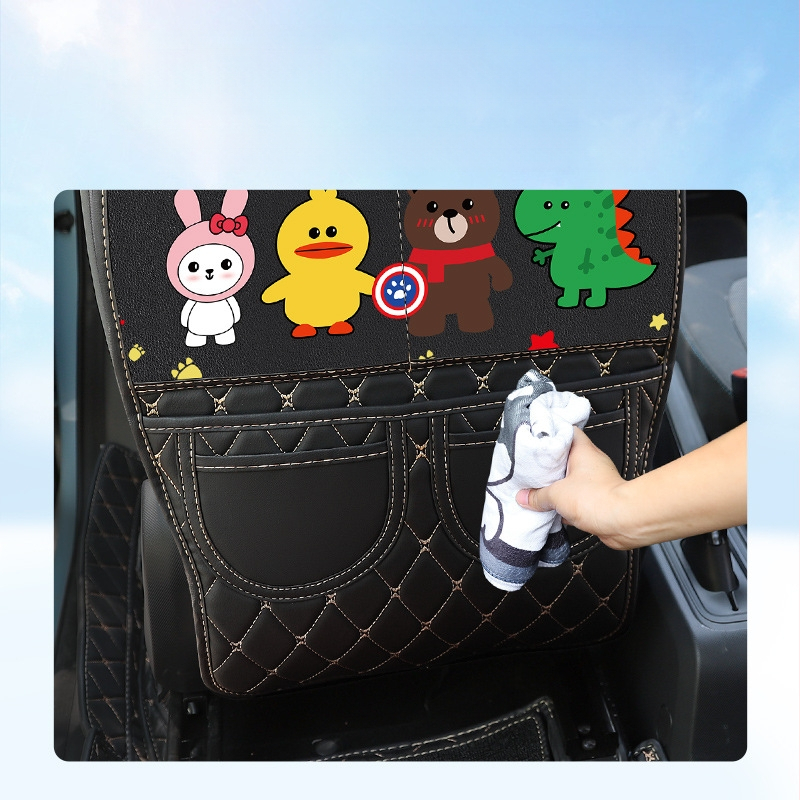 Wuling MINIEV spetsiaalne turvatooli seljatoe löögivastane padi tagumisele reale määrdumisvastane laste koomiksilaadne turvatooli kaitsepadi