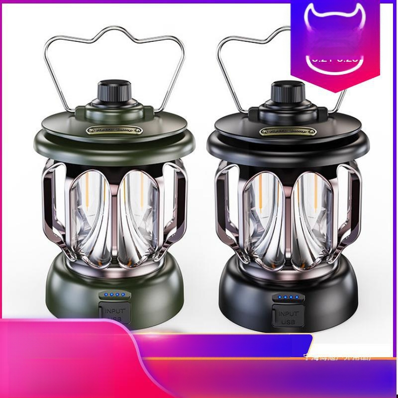 Трансгранична външна къмпинг светлина LED ретро фенер преносима светлина за палатка преносима USB акумулаторна къмпинг светлина директни продажби