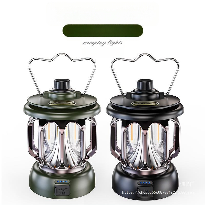 Трансгранична външна къмпинг светлина LED ретро фенер преносима светлина за палатка преносима USB акумулаторна къмпинг светлина директни продажби