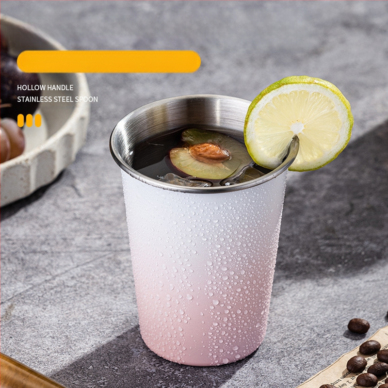 Nerūdijančio plieno alaus puodelis didelės talpos vieno sluoksnio vandens puodelis garbanotas vyno puodelis pieno arbatos kavos puodelis nešiojamas kempingo puodelis