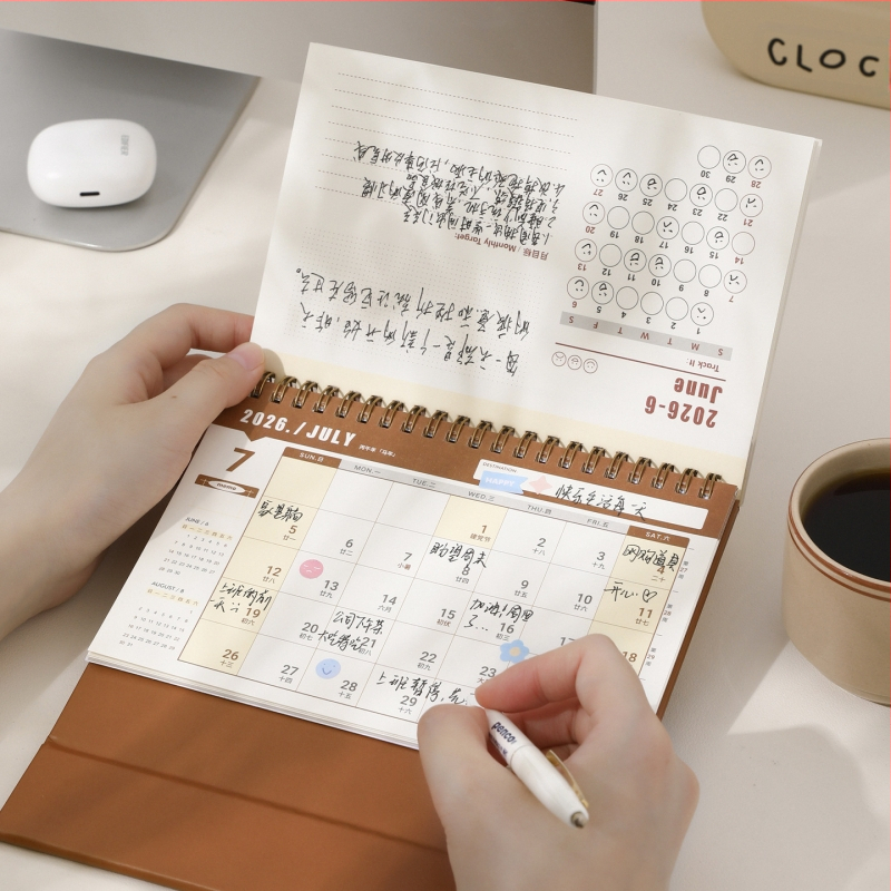 Xinmo 2026 lihtne lauakalender Retro lihtne sisseregistreerimisplaan kontorilaua sõnumite memokalender kaunistused