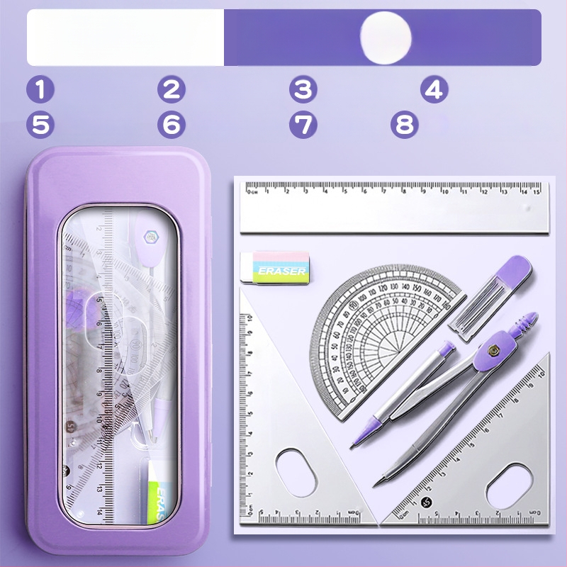 Sirkli ja joonlaua komplekt algkooliõpilastele, põhikooliõpilastele, kolmnurkjoonlaud, kuuenda klassi õpilaste kirjatarbed, joonlaua ja kolmnurga komplekt