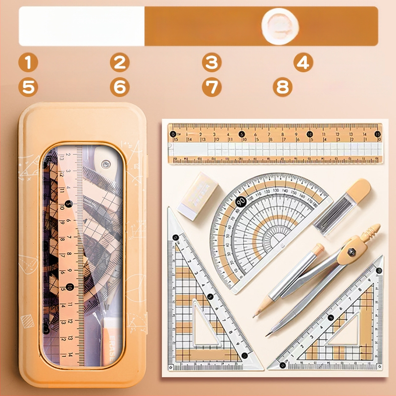 Sirkli ja joonlaua komplekt algkooliõpilastele, põhikooliõpilastele, kolmnurkjoonlaud, kuuenda klassi õpilaste kirjatarbed, joonlaua ja kolmnurga komplekt