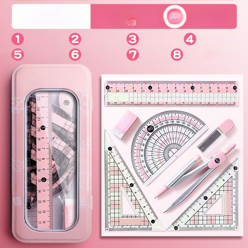 Sirkli ja joonlaua komplekt algkooliõpilastele, põhikooliõpilastele, kolmnurkjoonlaud, kuuenda klassi õpilaste kirjatarbed, joonlaua ja kolmnurga komplekt