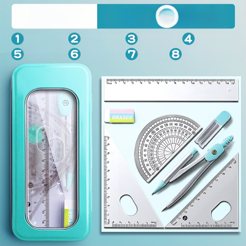 Sirkli ja joonlaua komplekt algkooliõpilastele, põhikooliõpilastele, kolmnurkjoonlaud, kuuenda klassi õpilaste kirjatarbed, joonlaua ja kolmnurga komplekt