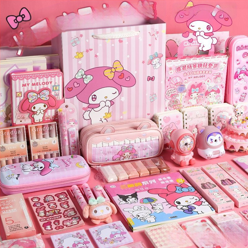 Suurkõrvaga koera kirjatarvete komplekt kinkekarbis tüdrukule sünnipäevakingitus algkoolile lastele koolitarbed pidulik kinkekomplekt Kuromi