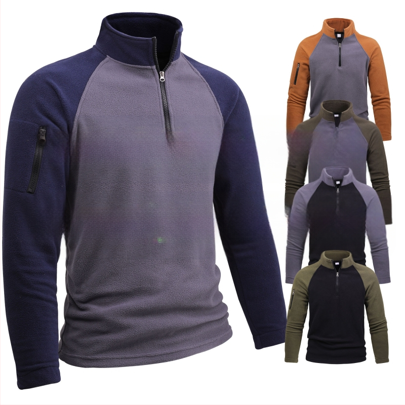 2024. aasta piiriülene taktikaline fliisjakk meestele, 280g polaarfliisist soe sügis- ja talvejope, värviblokeeritud lukuga dressipluus