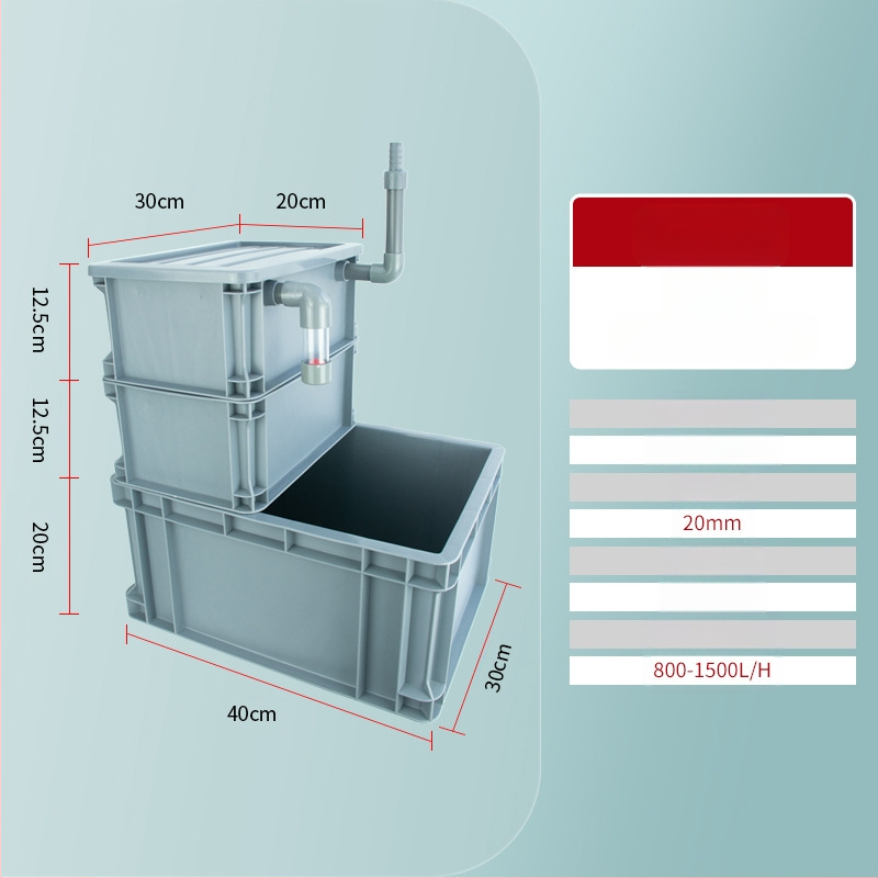 Apyvartos dėžės dugno filtras „pasidaryk pats“ žuvų bako dugno filtro dėžė, sausas ir šlapias atskyrimas, lašelinis filtras, sifono dugno filtras, kombinuotas žuvų audinys
