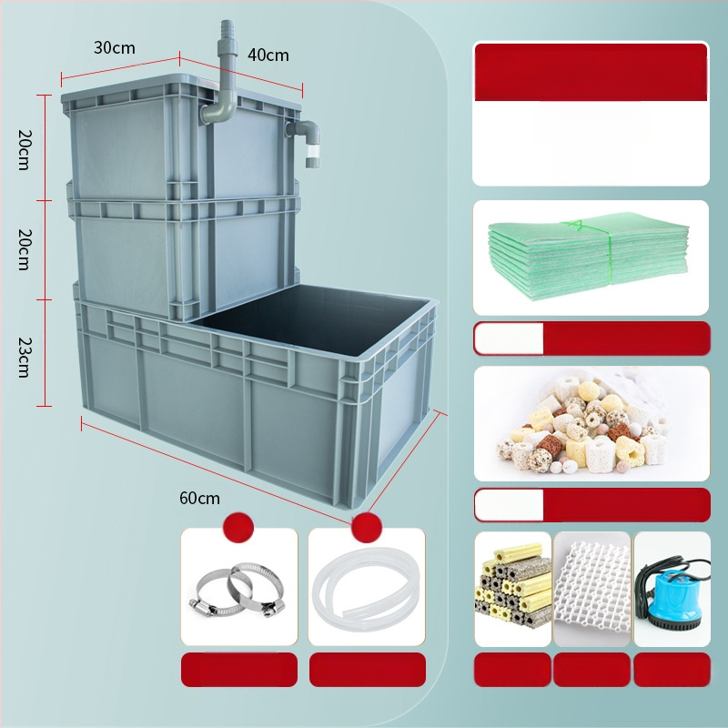 Apyvartos dėžės dugno filtras „pasidaryk pats“ žuvų bako dugno filtro dėžė, sausas ir šlapias atskyrimas, lašelinis filtras, sifono dugno filtras, kombinuotas žuvų audinys