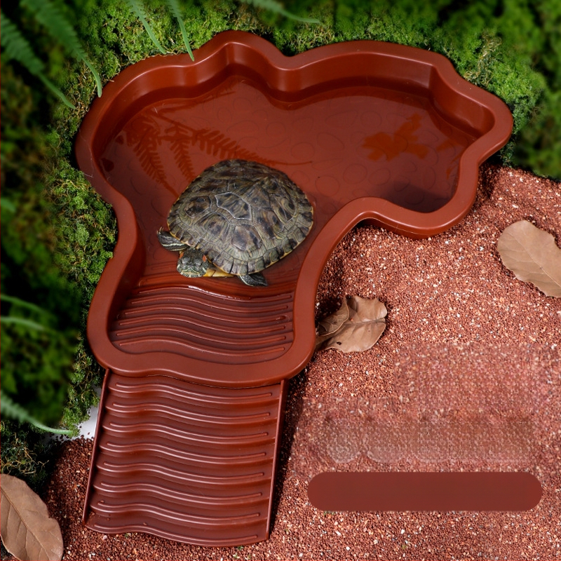 Poolveekilpkonnade vannibassein, kollase koorega kilpkonnad, kilpkonnade toitmisbassein, peesitamisplatvorm, kaheotstarbeline maismaa- ja veekilpkonnabassein, kukkumisvastane kilpkonnade vannikast