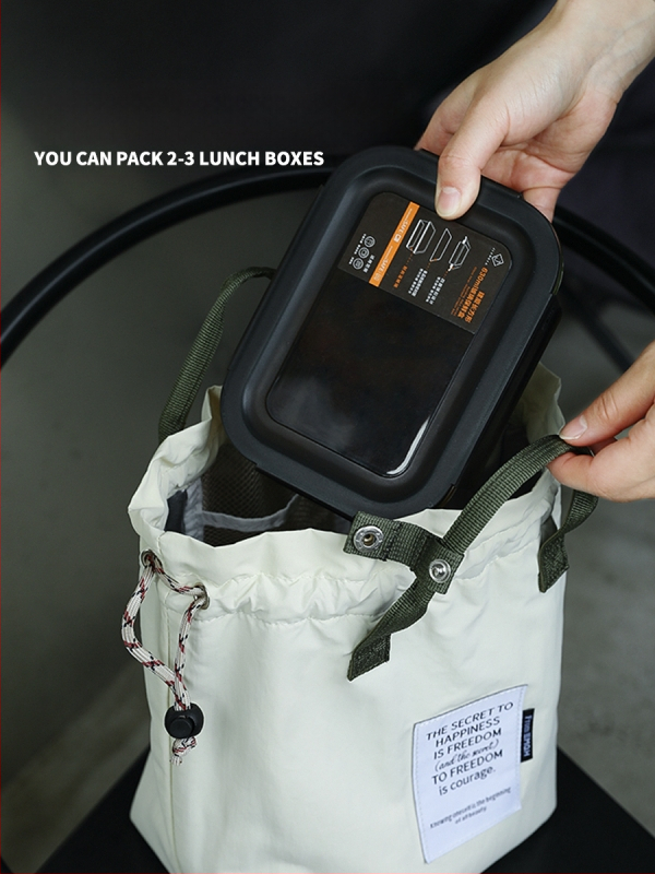 Nešiojama raišteliu sutraukiama pietų dėžutės rankinė, vyriška darbo pietų krepšys, pietų dėžutės krepšys, didelės talpos izoliuotas pietų krepšys