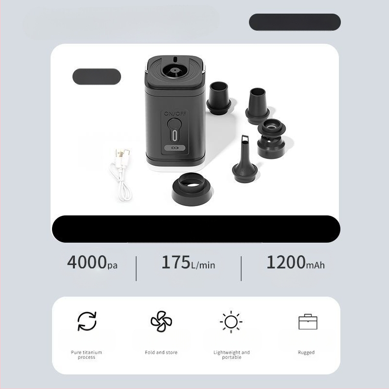 Многофункционално захранване за съхранение на енергия на открито къмпинг въздушно легло плувен басейн плувен пръстен преносима електрическа въздушна помпа може да изпомпва въздух електрическа помпа