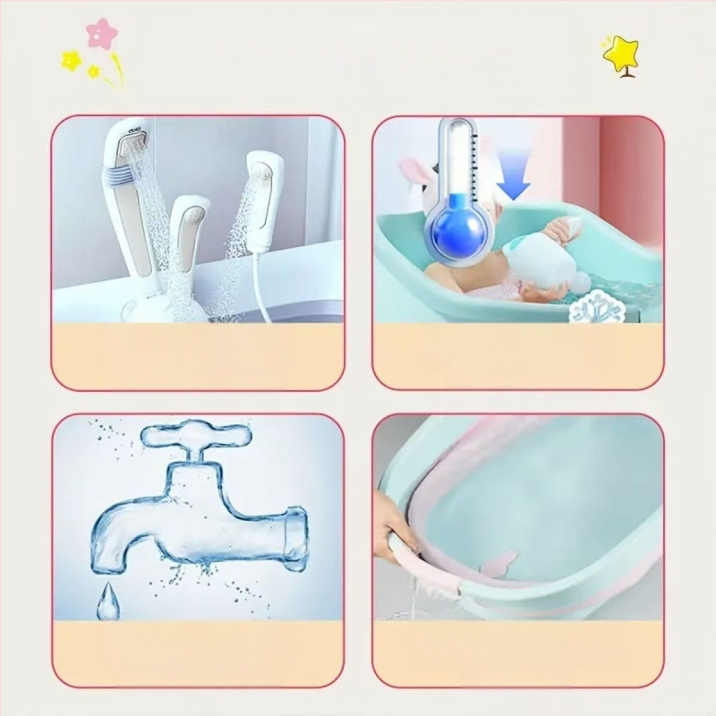 Imiku vertikaalne dušš, beebi seisva vanni artefaktiga kukkumis- ja libisemisvastane väikelapse tagumikupesuduši tugiraam