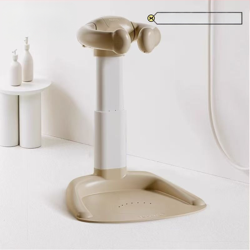 Imiku vertikaalne dušš, beebi seisva vanni artefaktiga kukkumis- ja libisemisvastane väikelapse tagumikupesuduši tugiraam