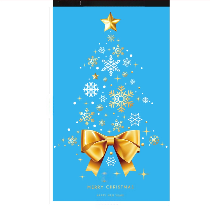 Jõulukaunistused 2025. aasta jõuluklaasikleebised, kuldsed jõulupuukleebised, ukse- ja aknapärja staatilised kleebised