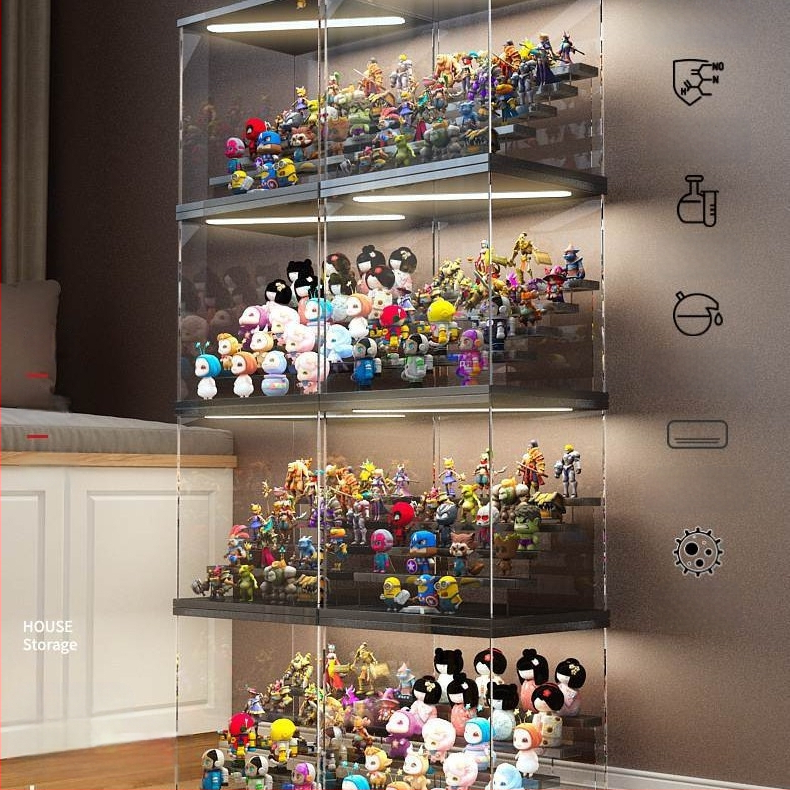 Stalak za slijepe kutije Bubble Mate akrilna kutija za izlaganje Svjetlo Ručno izrađena kutija Prozirna Moderna kutija za izlaganje Igra