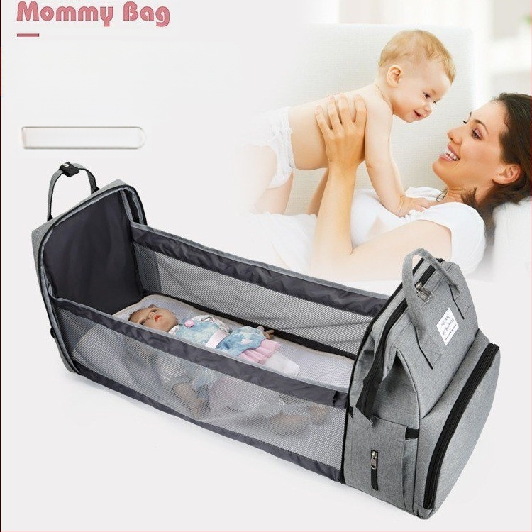 Сгъваема раница за бебешко легло за външно ползване, чанта за майка и бебе, преносима изолирана чанта за съхранение на мляко