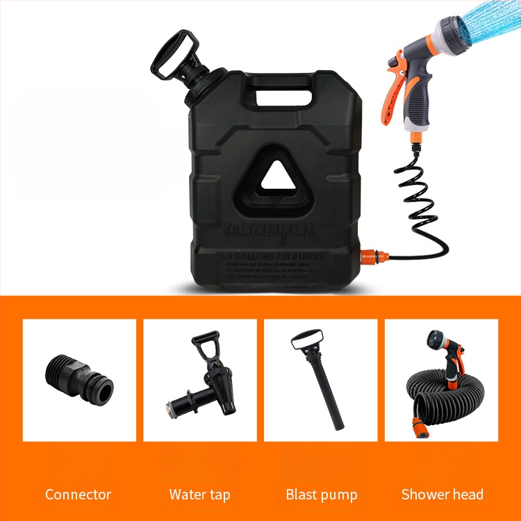 Õhupump 21-liitrine matkaämber mugav veepaak suure mahutavusega 5,5-gallonine ämber dušiga